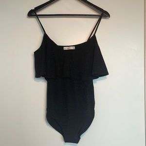Zara Knit Shimmer Black Bodysuit